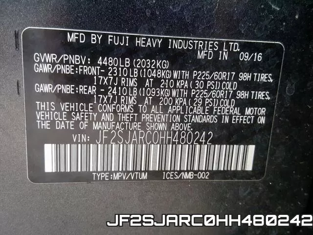 JF2SJARC0HH480242