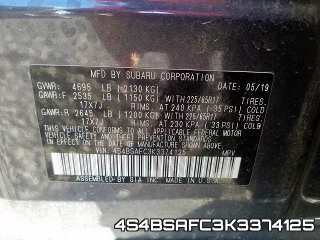 4S4BSAFC3K3374125