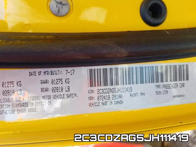 2C3CDZAG5JH111419