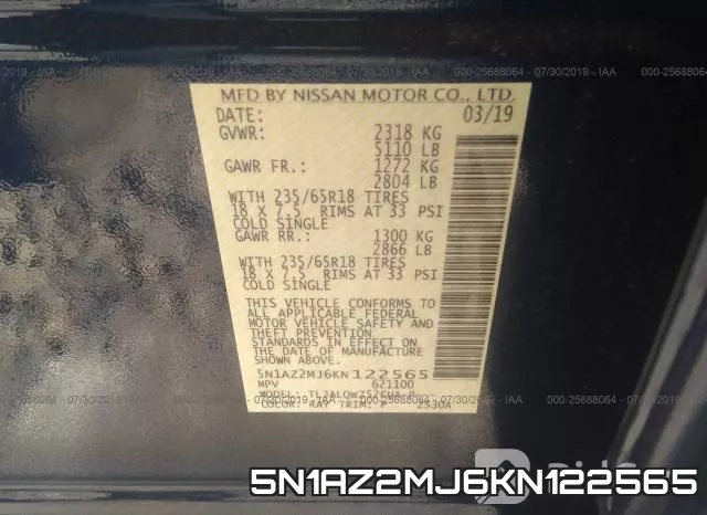 5N1AZ2MJ6KN122565