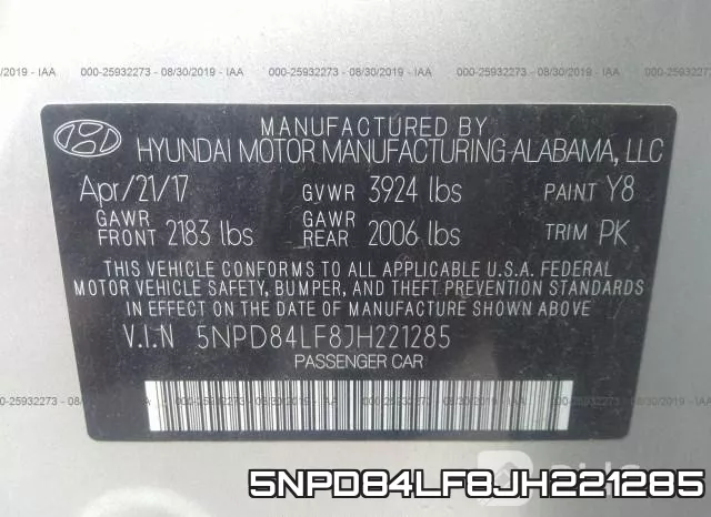 5NPD84LF8JH221285