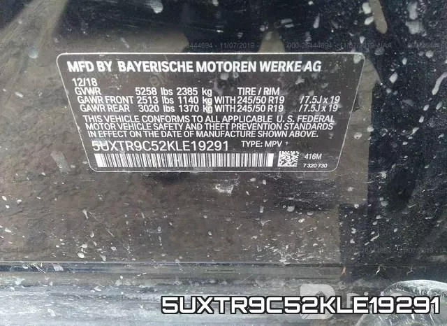 5UXTR9C52KLE19291