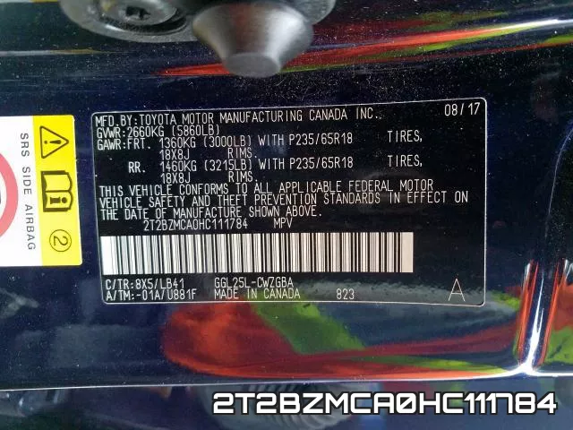2T2BZMCA0HC111784