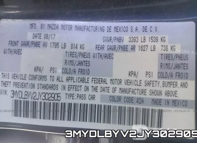 3MYDLBYV2JY302905