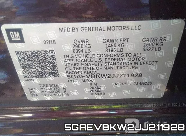 5GAEVBKW2JJ211928