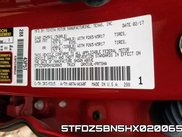 5TFDZ5BN5HX020065