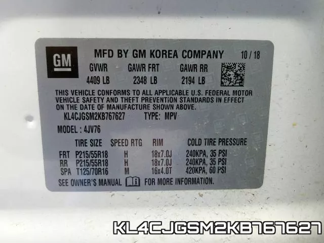 KL4CJGSM2KB767627
