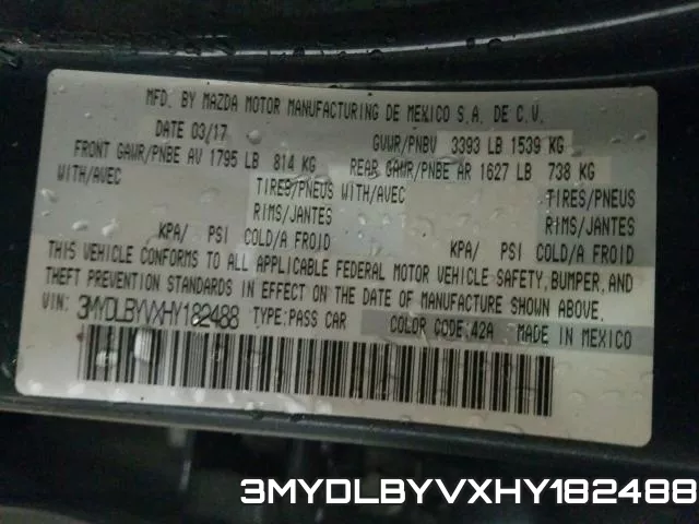 3MYDLBYVXHY182488