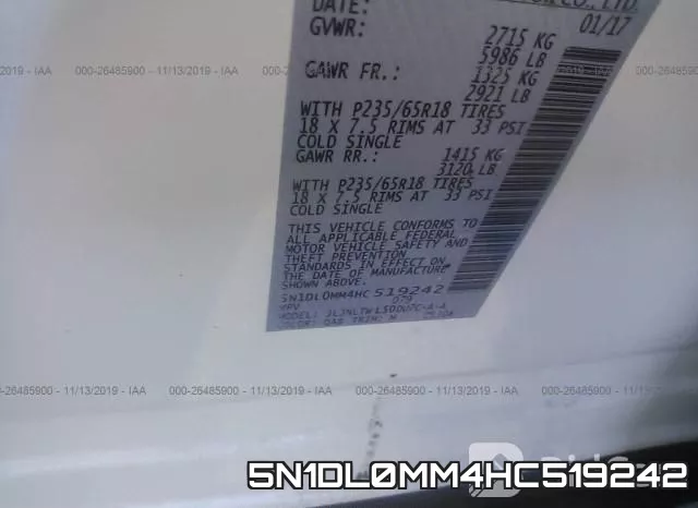 5N1DL0MM4HC519242
