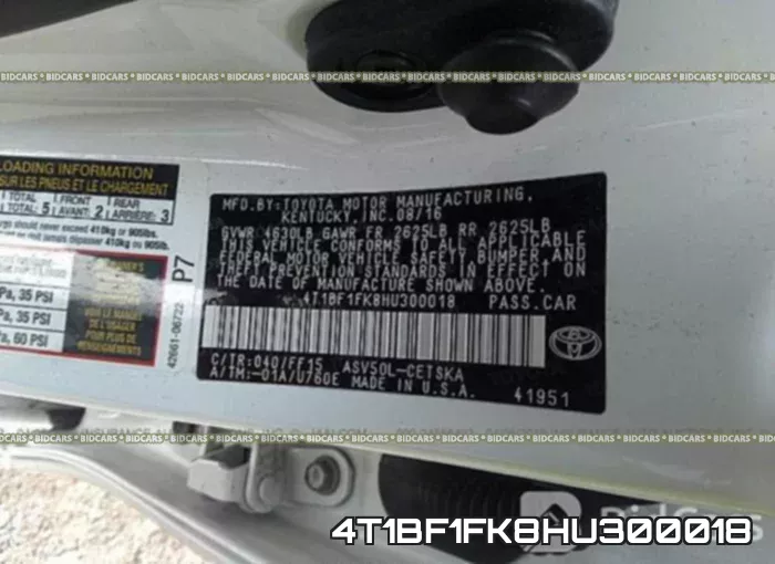 4T1BF1FK8HU300018