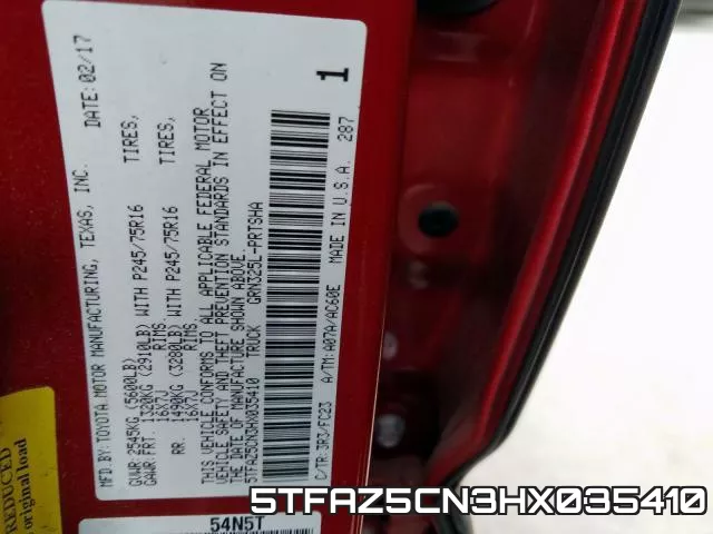 5TFAZ5CN3HX035410