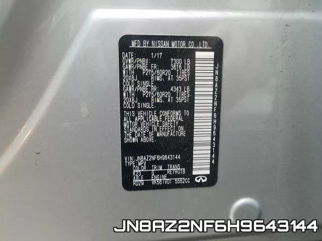 JN8AZ2NF6H9643144