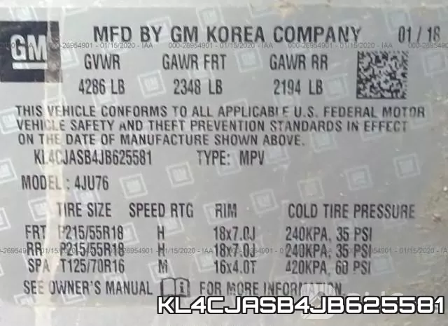 KL4CJASB4JB625581