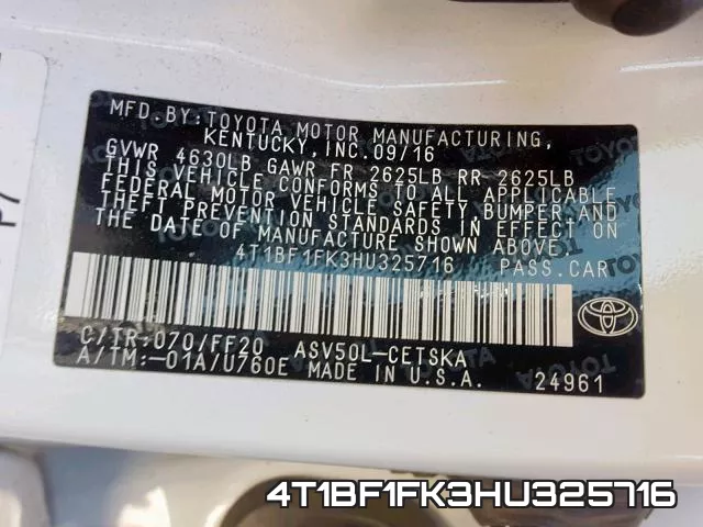 4T1BF1FK3HU325716