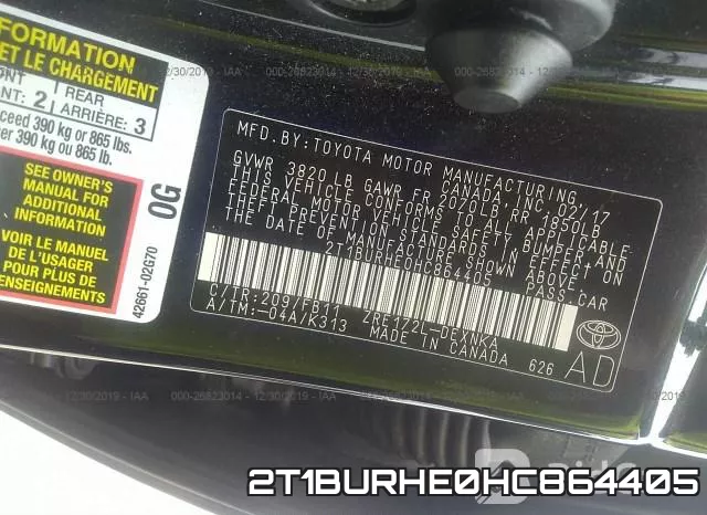 2T1BURHE0HC864405