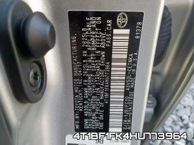 4T1BF1FK4HU773964