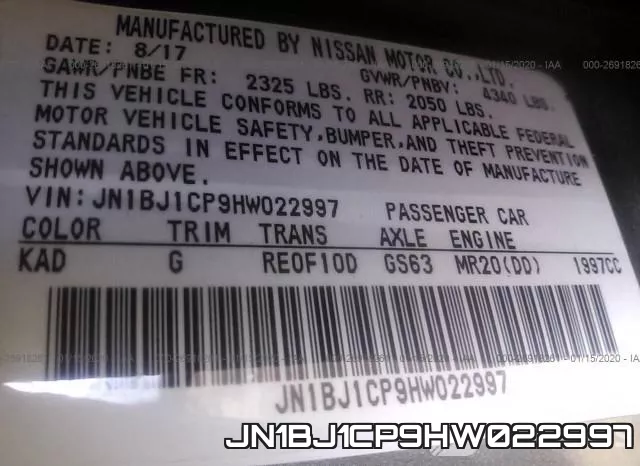 JN1BJ1CP9HW022997