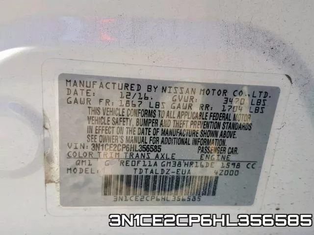 3N1CE2CP6HL356585