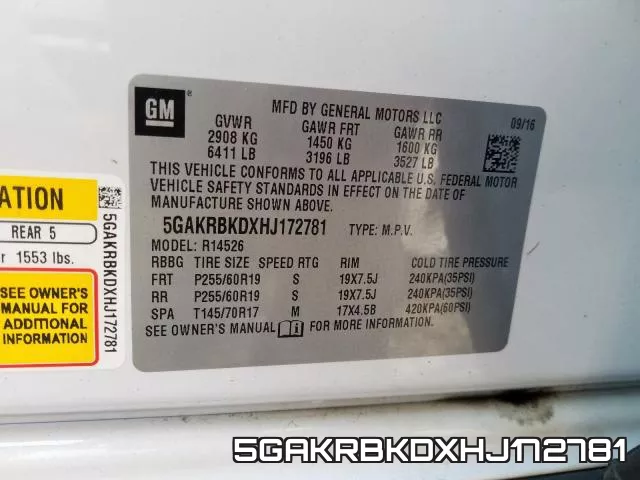 5GAKRBKDXHJ172781