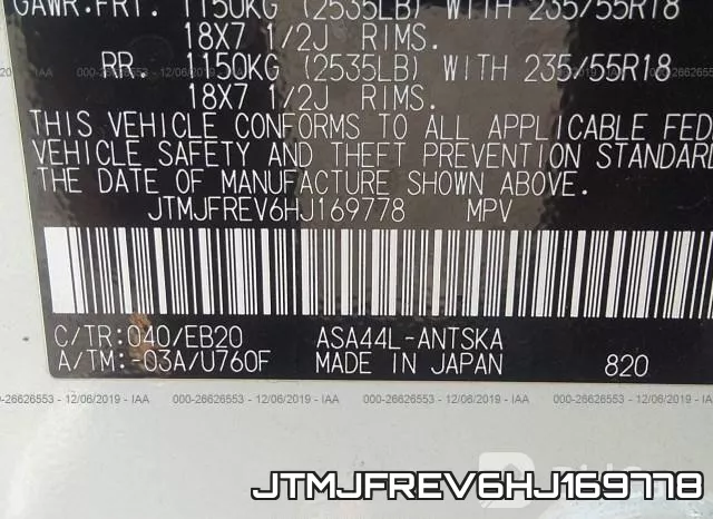 JTMJFREV6HJ169778