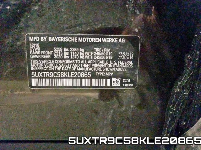 5UXTR9C58KLE20865
