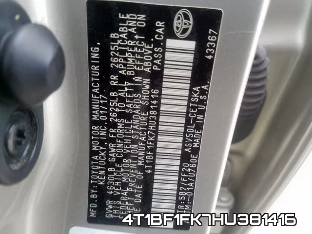 4T1BF1FK7HU381416