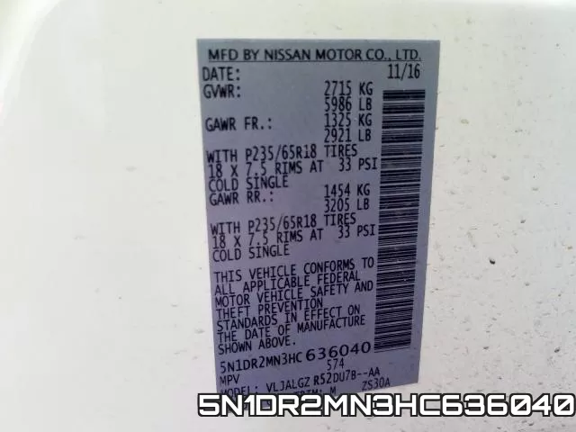 5N1DR2MN3HC636040