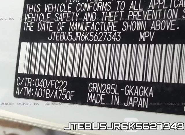 JTEBU5JR6K5627343