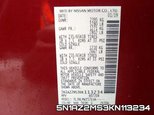 5N1AZ2MS3KN113234