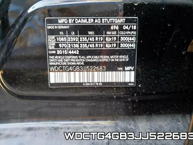 WDCTG4GB3JJ522683