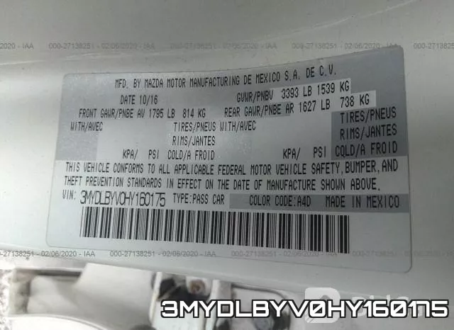 3MYDLBYV0HY160175