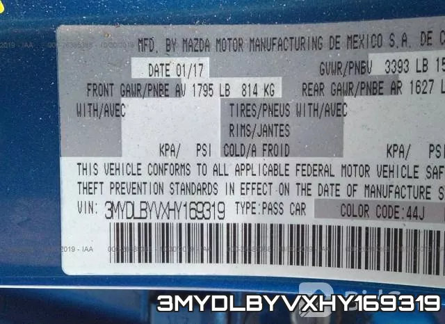 3MYDLBYVXHY169319