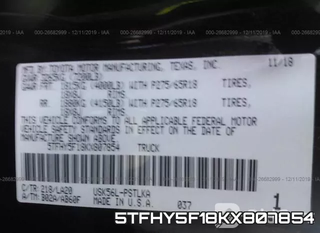 5TFHY5F18KX807854