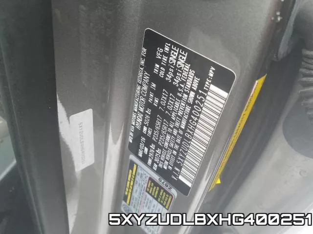 5XYZUDLBXHG400251