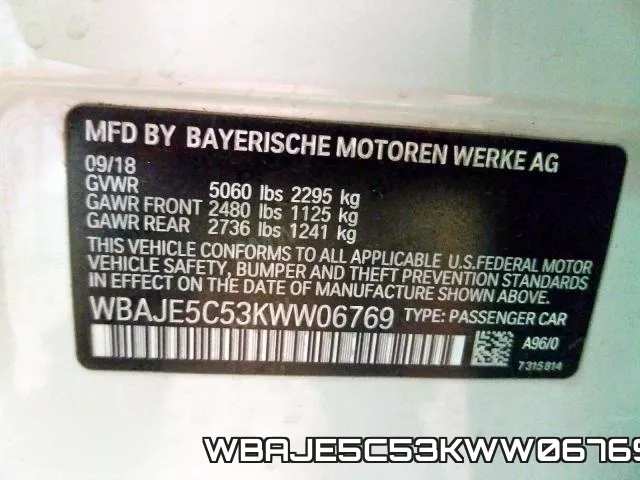 WBAJE5C53KWW06769