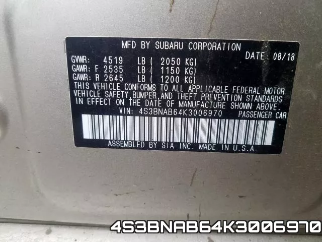 4S3BNAB64K3006970