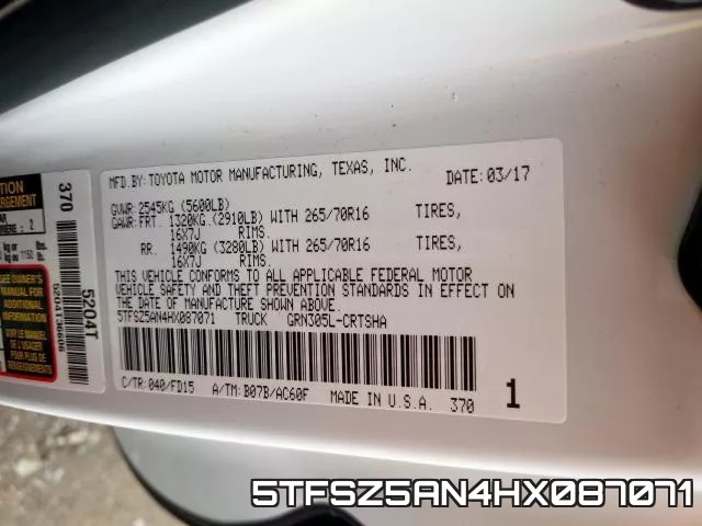 5TFSZ5AN4HX087071