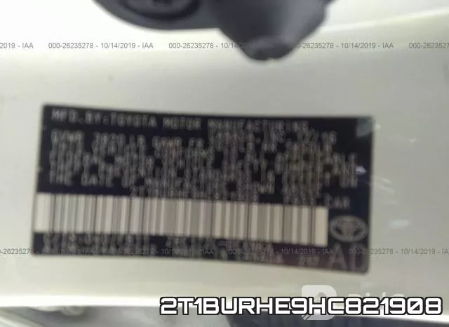 2T1BURHE9HC821908