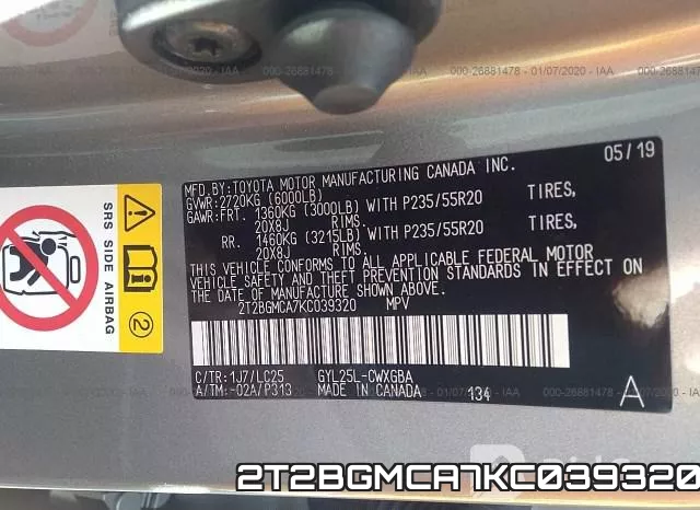 2T2BGMCA7KC039320