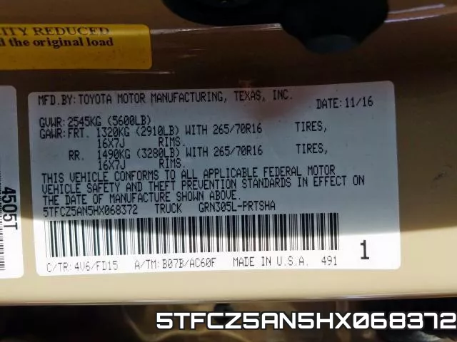5TFCZ5AN5HX068372