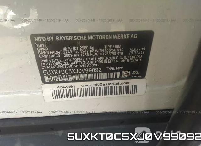 5UXKT0C5XJ0V99092