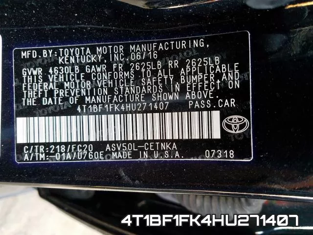 4T1BF1FK4HU271407
