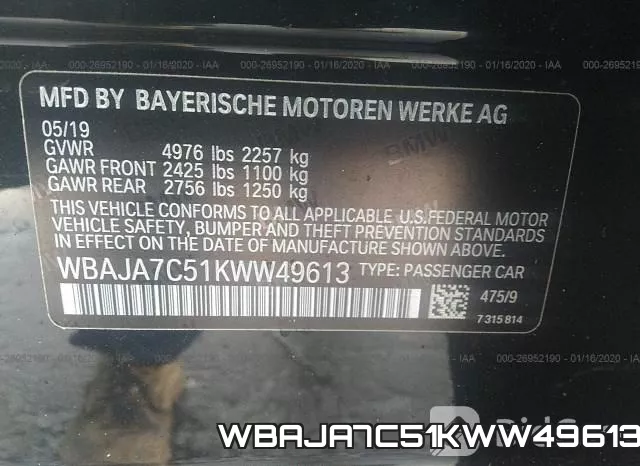 WBAJA7C51KWW49613