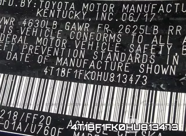 4T1BF1FK0HU813473