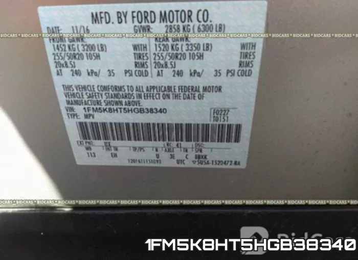 1FM5K8HT5HGB38340