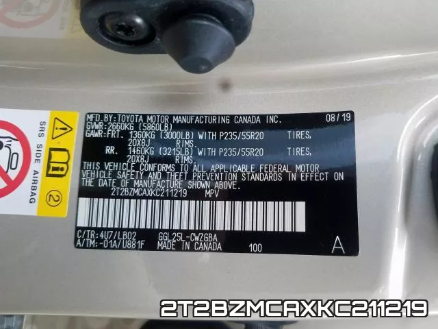 2T2BZMCAXKC211219