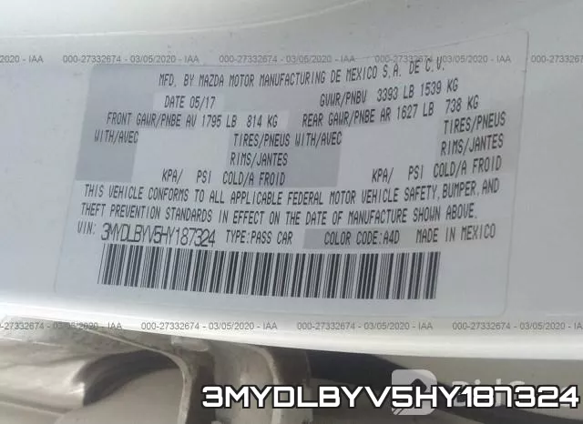 3MYDLBYV5HY187324