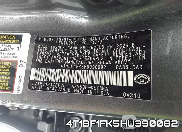 4T1BF1FK5HU390082