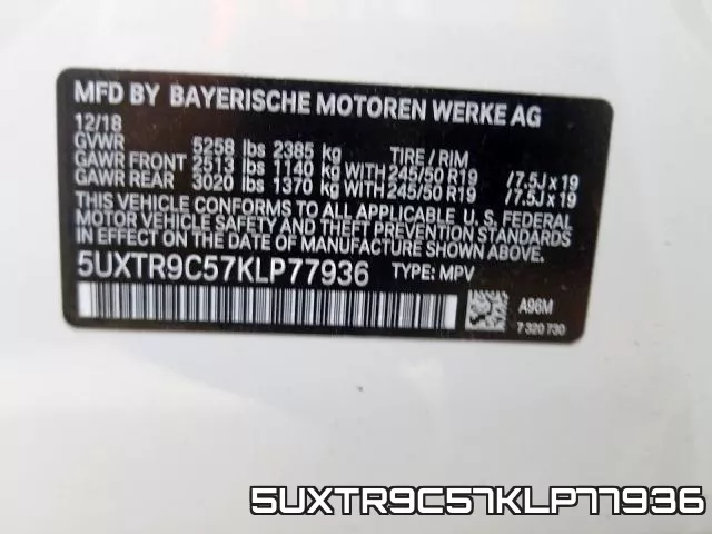 5UXTR9C57KLP77936