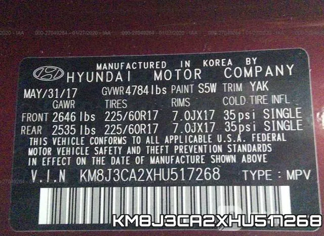KM8J3CA2XHU517268